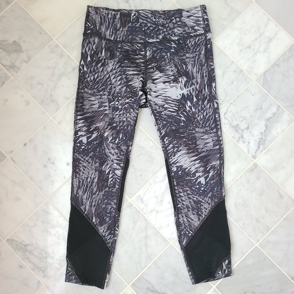 Nike Crop Leggings Running with Mesh Grey Small